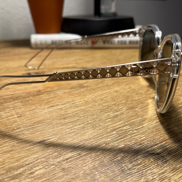 Christian Dior Diorama2 Silver Metallic Mirrored Sunglasses Cat Eye - Picture 5 of 15